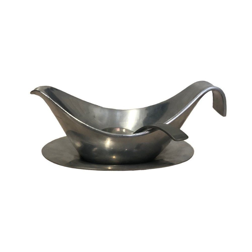 Michael Lax Design Grainware Metal Sauce Dish with Spoon Vintage 1991ML-3002